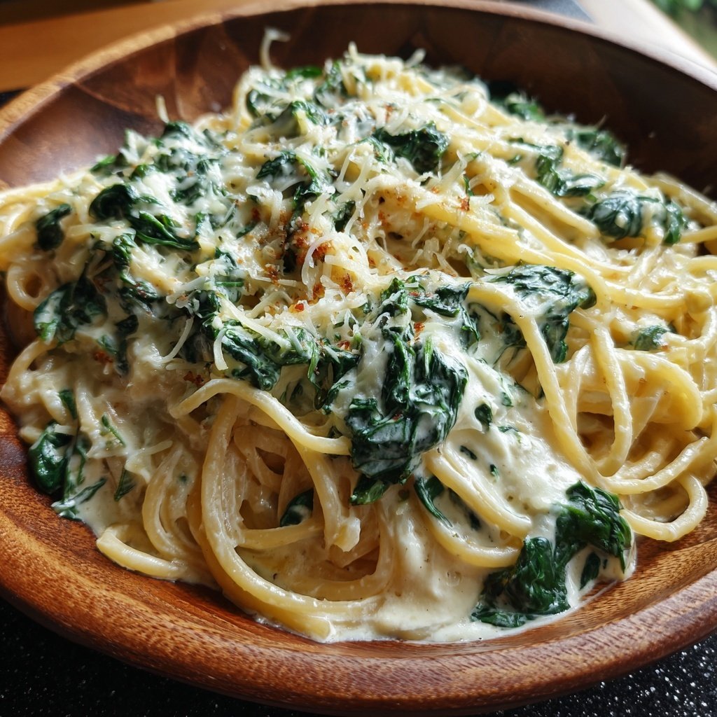 Spaghetti mit Spinat und Ricotta