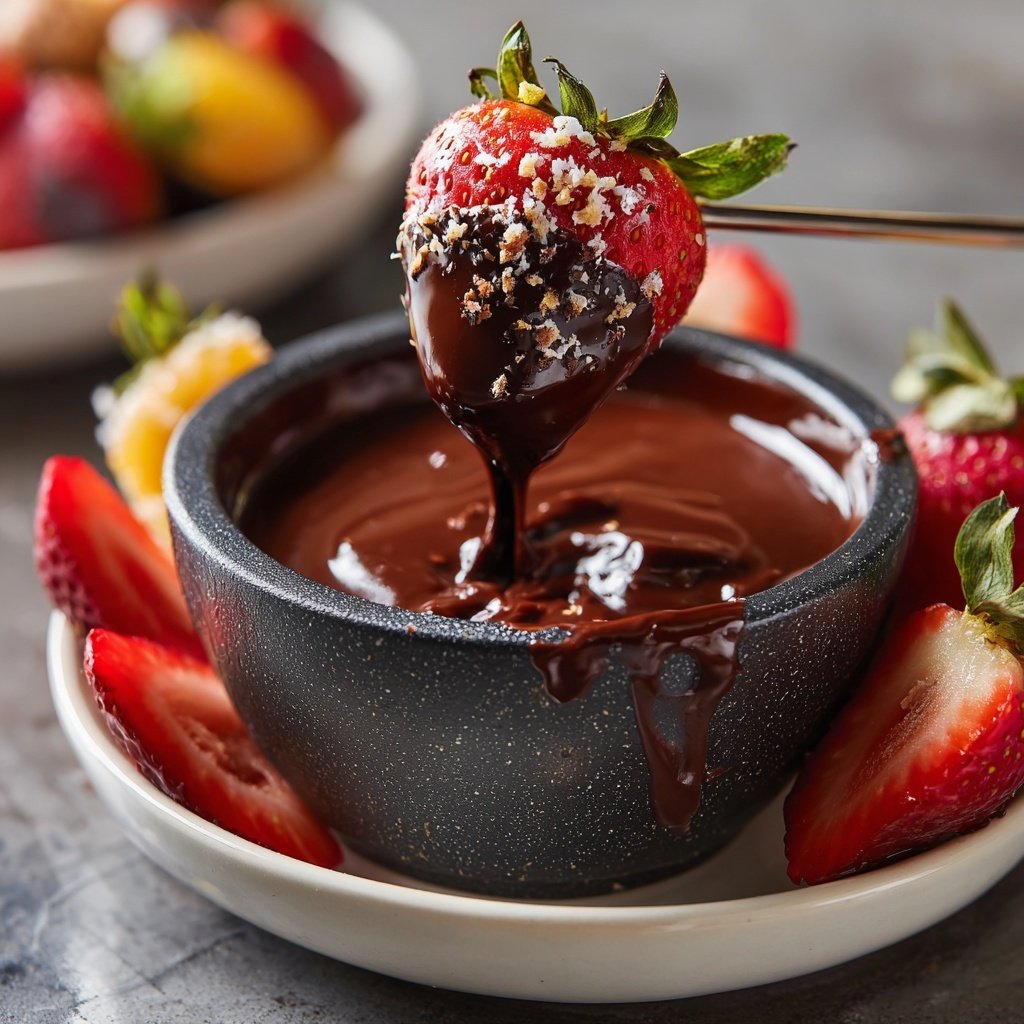 Fondue mit Ruby-Schokolade