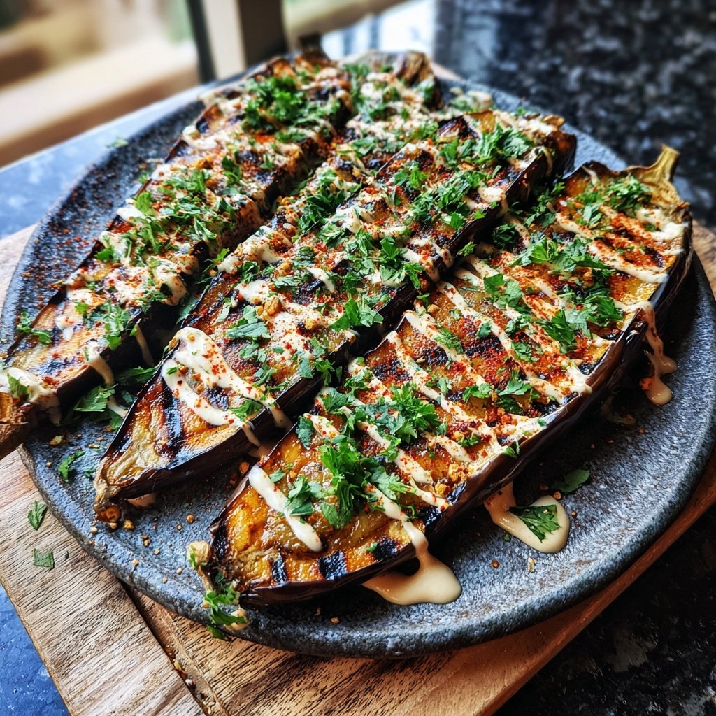 Gegrillte Auberginen Mit Tahini