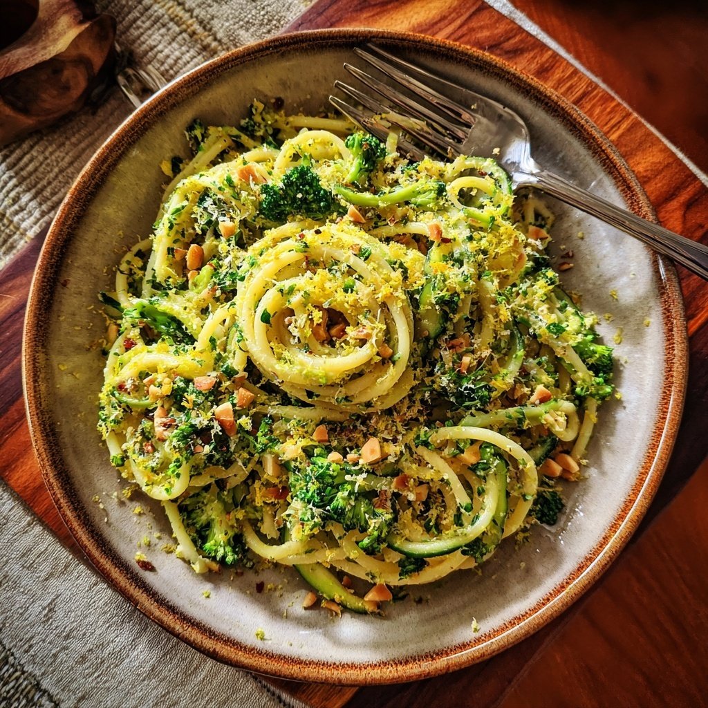 Brokkoli Mandel Pasta Mit Zitronen Note