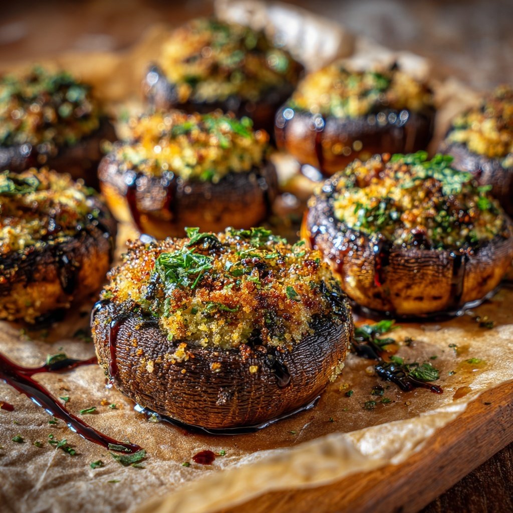 Gegrillte Champignons Kräuter Art