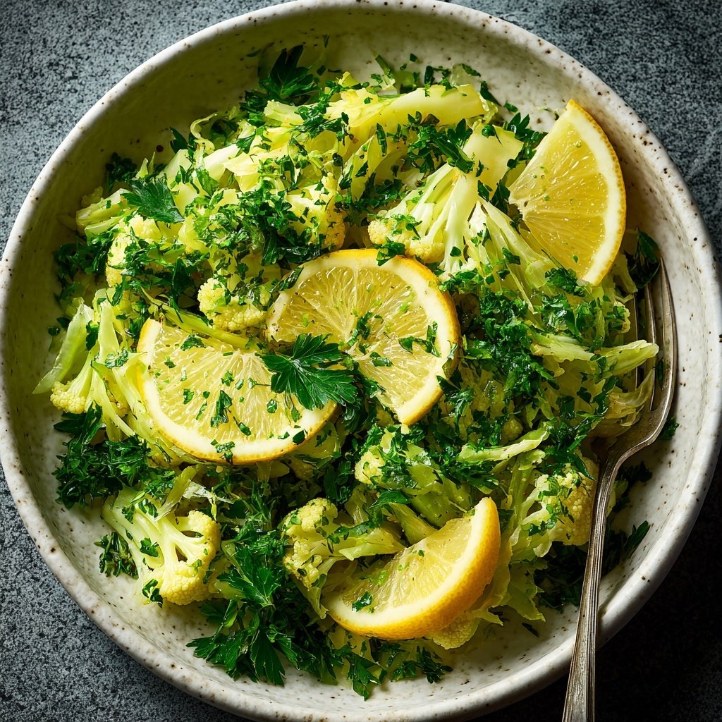 Blumenkohl mit Petersilie und Zitrone