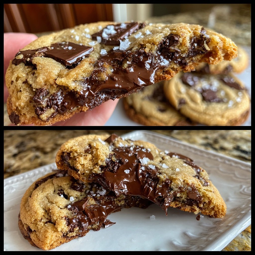 Cookies mit dunkler Schokolade und Meersalz