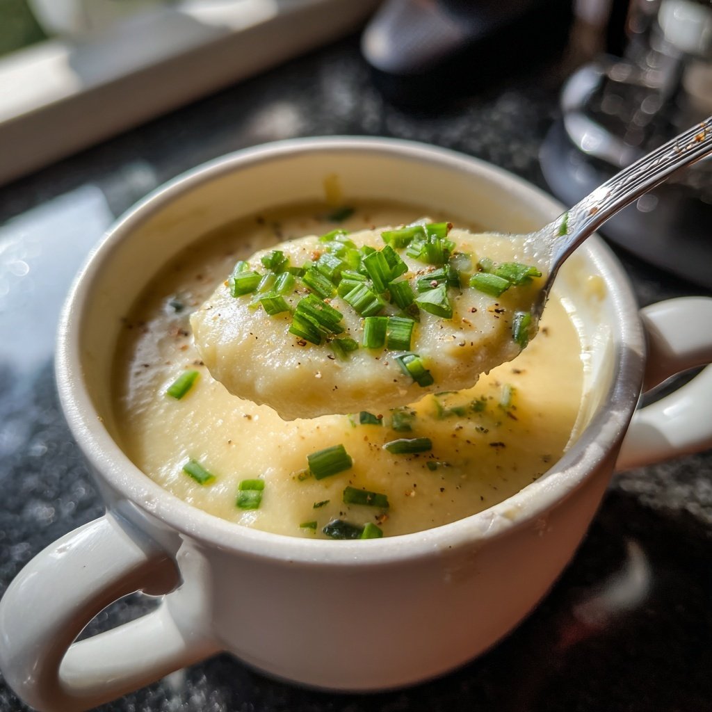 Blumenkohlsuppe mit Lauchzwiebeln