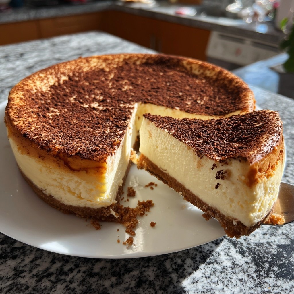 Käsekuchen mit Vanillepudding